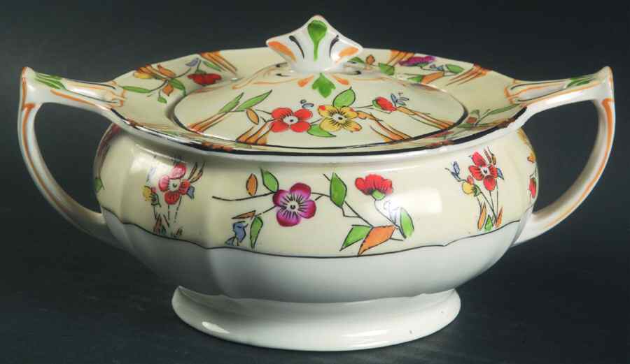 Federal Sugar Bowl & Lid by Alfred Meakin-1
