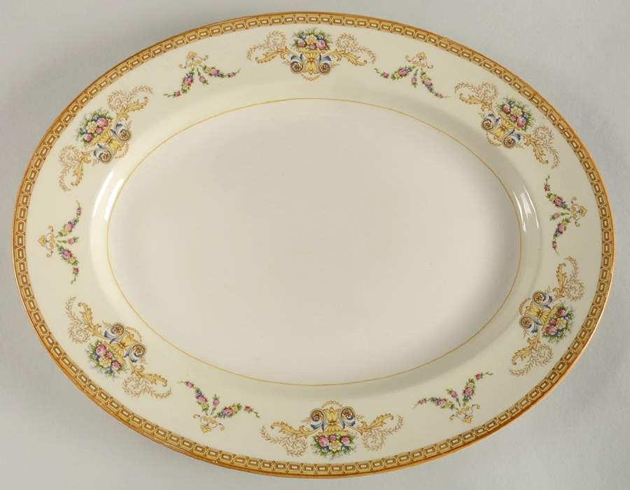 Festive 14" Oval Serving Platter by Alfred Meakin-1