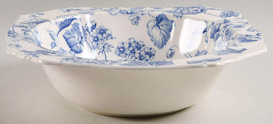 Florette Blue 9" Square Vegetable Bowl by Alfred Meakin-1