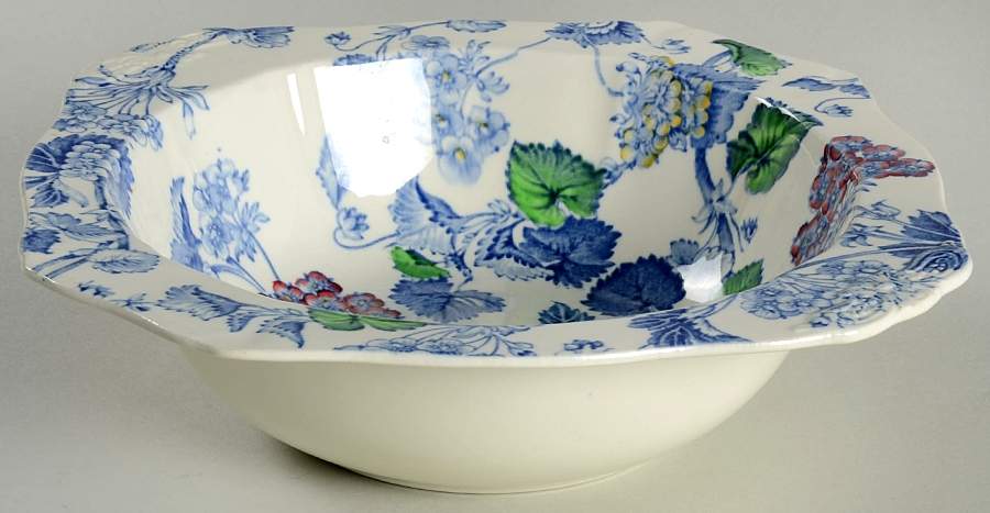 Florette Blue Multicolor 9" Round Vegetable Bowl by Alfred Meakin-1
