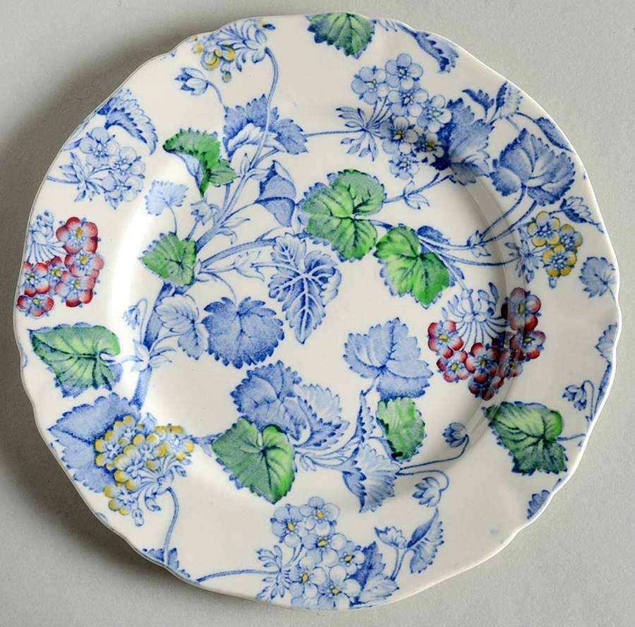 Florette Blue Multicolor Bread & Butter Plate by Alfred Meakin-1
