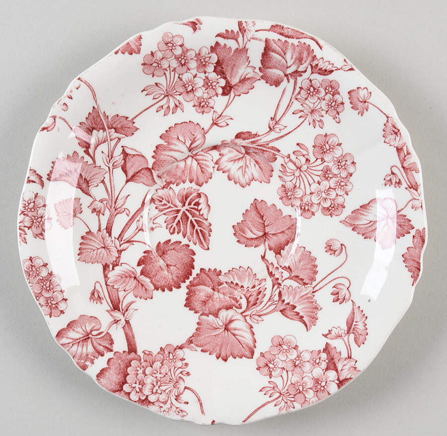 Florette Pink Saucer for Cream Soup Bowl by Alfred Meakin-1