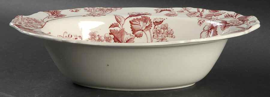Florette Pink 10" Oval Vegetable Bowl by Alfred Meakin-1