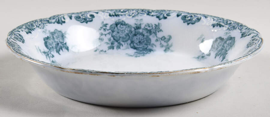 Glenmere Blue Green (Gold Trim) Coupe Soup Bowl by Alfred Meakin-1