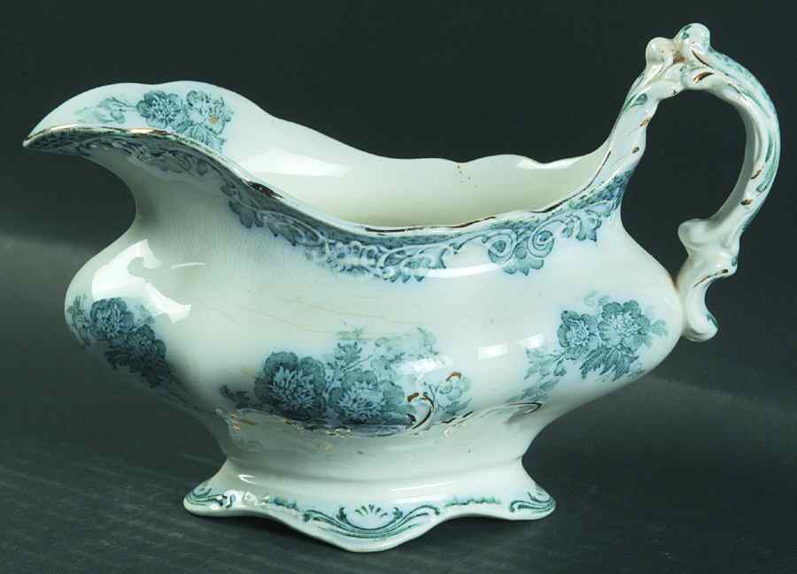 Glenmere Blue Green (Gold Trim) Gravy Boat by Alfred Meakin-1