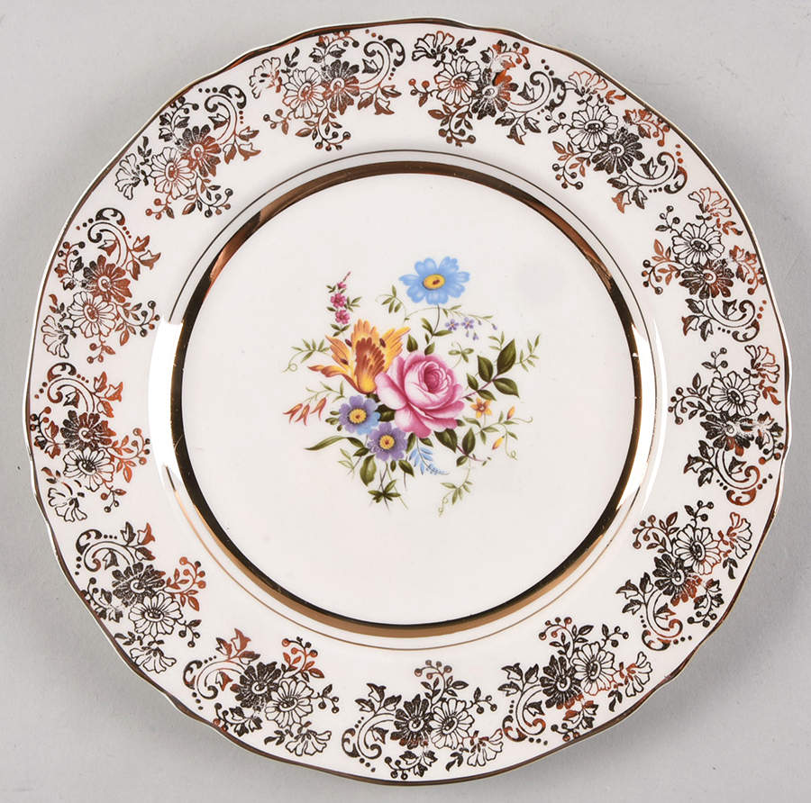 Golden Posy Salad Plate by Alfred Meakin-1