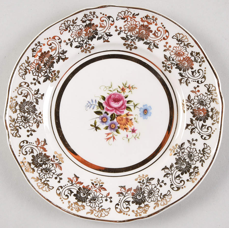 Golden Posy Bread & Butter Plate by Alfred Meakin-1