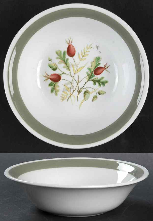 Greenwood (White Background) Fruit/Dessert (Sauce) Bowl by Alfred Meakin-1