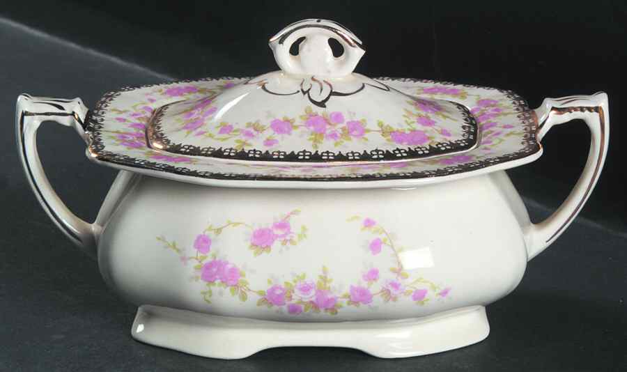 Harmony Rose Sugar Bowl & Lid by Alfred Meakin-1