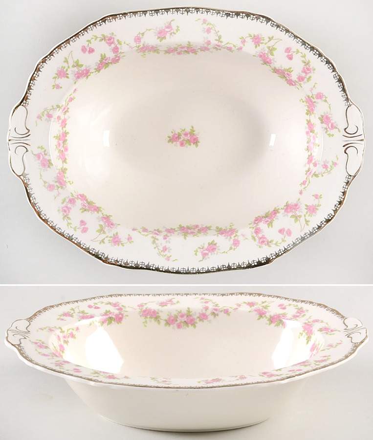 Harmony Rose 9" Oval Vegetable Bowl by Alfred Meakin-1