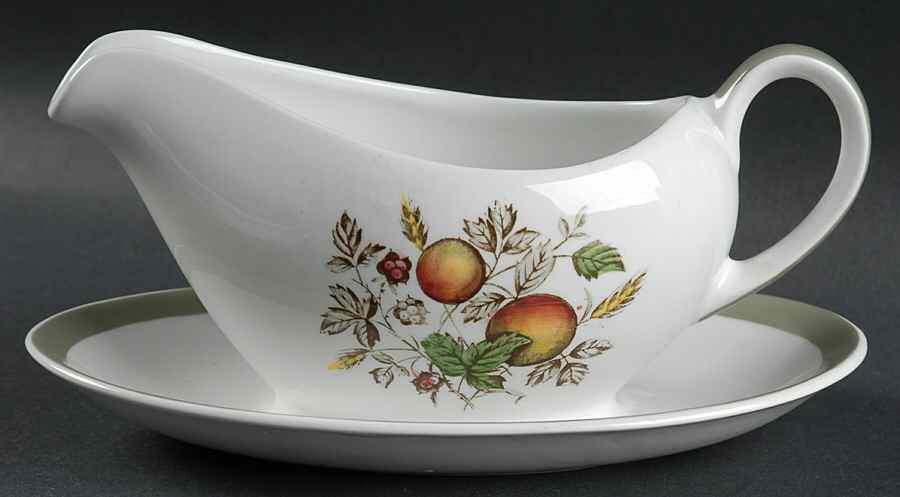 Hereford Gravy Boat with Attached Underplate by Alfred Meakin-1