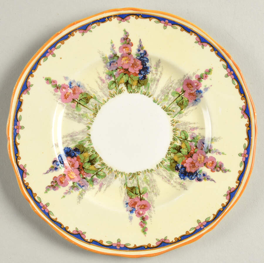 Hollyhock Bread & Butter Plate by Alfred Meakin-1