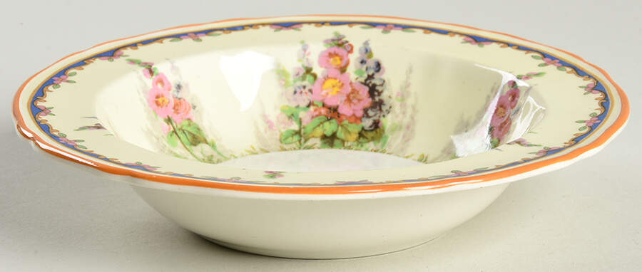 Hollyhock Rim Fruit/Dessert (Sauce) Bowl by Alfred Meakin-1