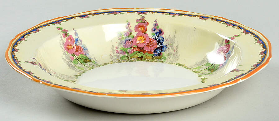 Hollyhock Rim Soup Bowl by Alfred Meakin-1