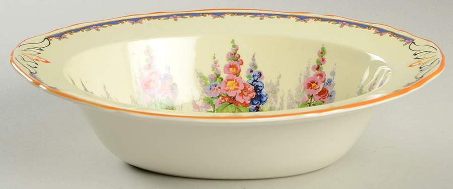 Hollyhock 9" Oval Vegetable Bowl by Alfred Meakin-1