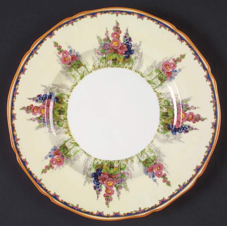 Hollyhock Luncheon Plate by Alfred Meakin-1