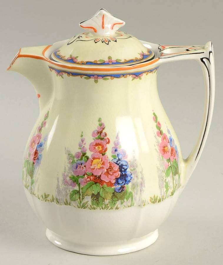 Hollyhock Creamer & Lid by Alfred Meakin-1