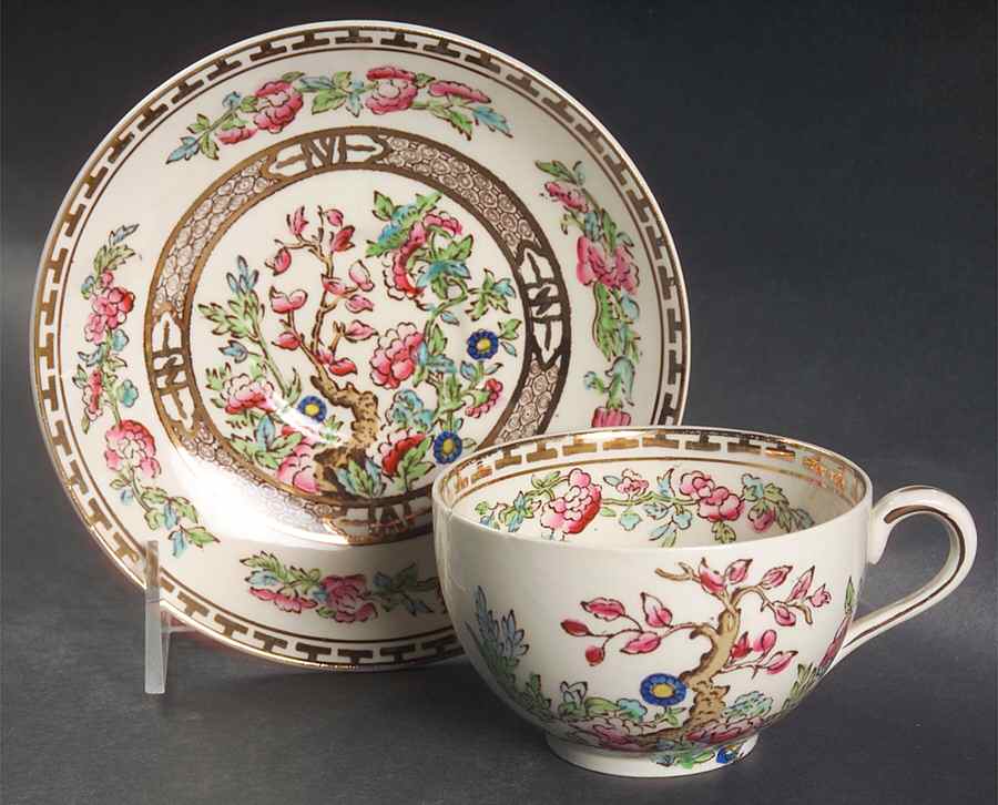 India Tree Flat Cup & Saucer Set by Alfred Meakin-1