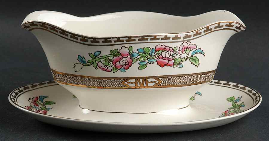 India Tree Gravy Boat with Attached Underplate by Alfred Meakin-1