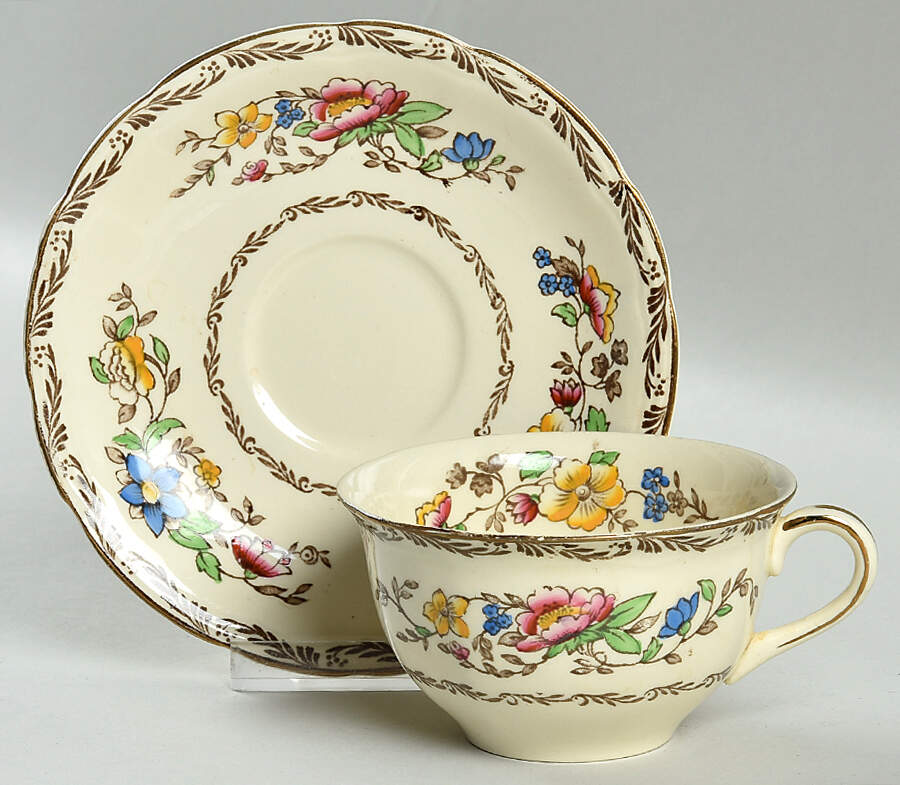 Jerome Flat Cup & Saucer Set by Alfred Meakin-1