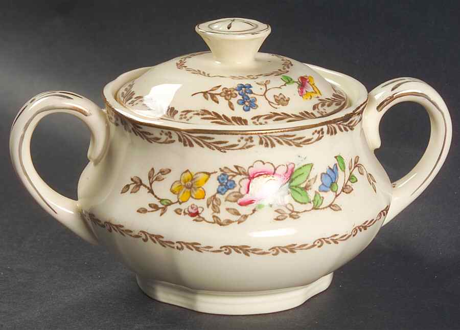 Jerome Sugar Bowl & Lid by Alfred Meakin-1