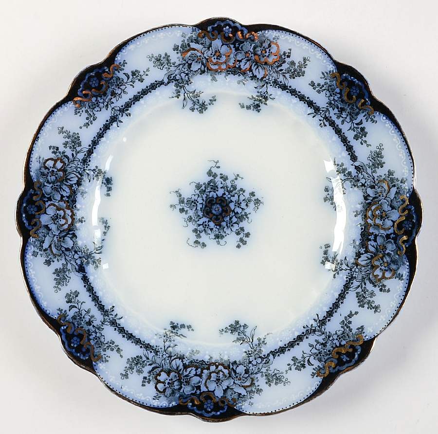 Kelvin (Flow Blue) Luncheon Plate by Alfred Meakin-1