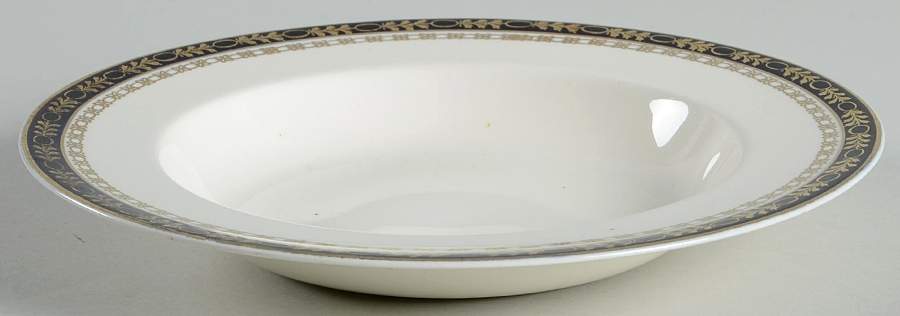 Kingsdale Cobalt Blue Rim Soup Bowl by Alfred Meakin-1