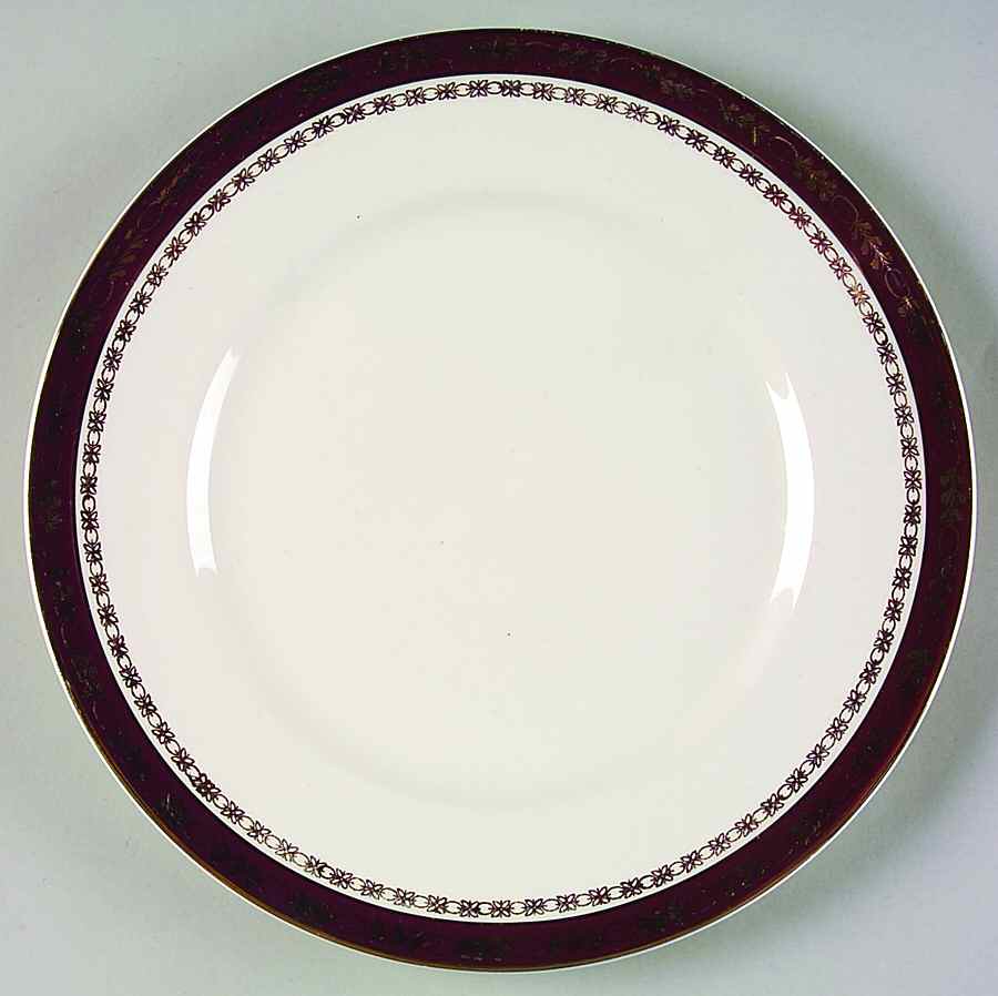 Kingsdale Maroon (Cream) Salad Plate by Alfred Meakin-1