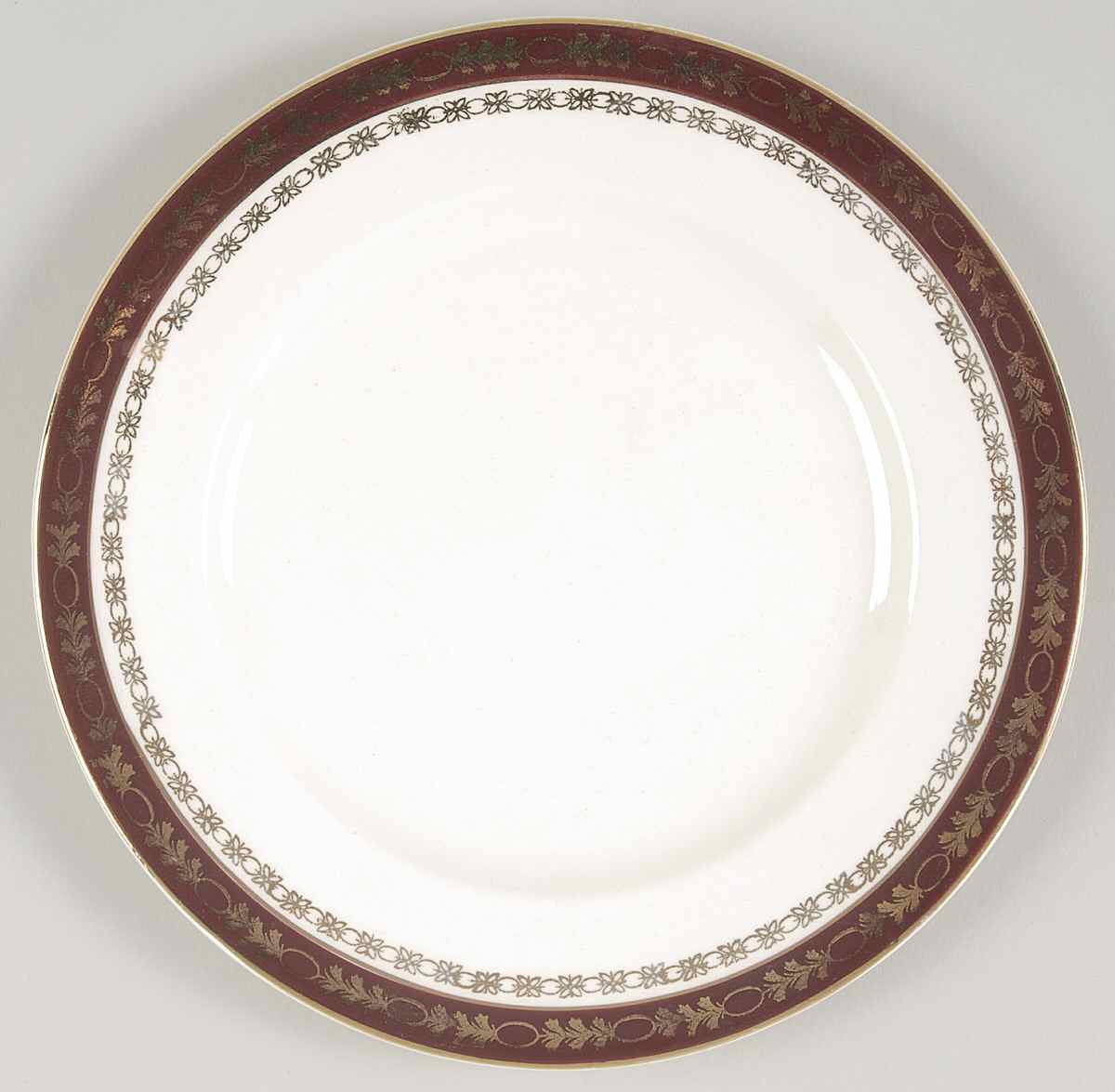 Kingsdale Maroon (Cream) Dessert/Pie Plate by Alfred Meakin-1