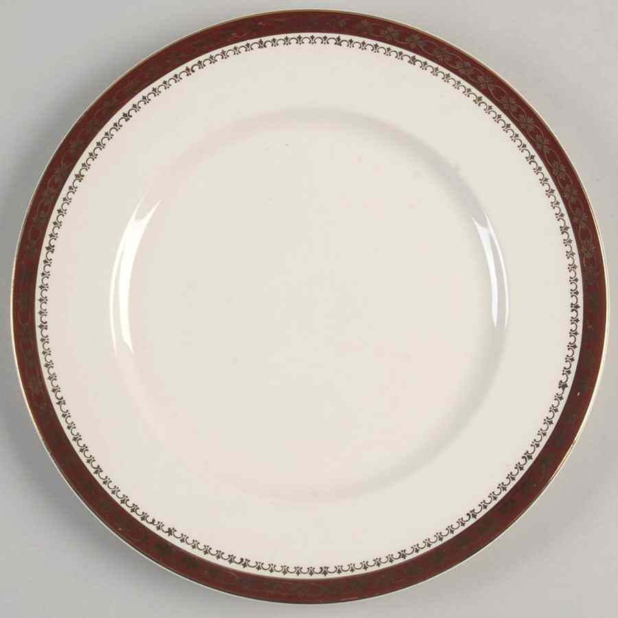 Kingsdale Maroon (Cream) Luncheon Plate by Alfred Meakin-1