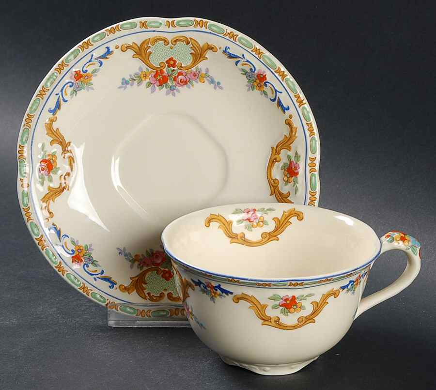 Lombardy Flat Cup & Saucer Set by Alfred Meakin-1