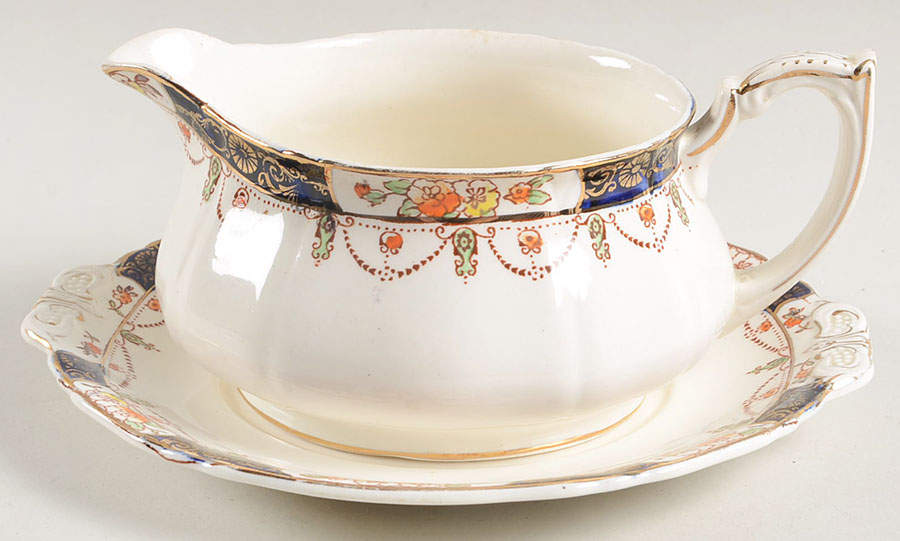 Solway Round Gravy Boat & Underplate by Alfred Meakin-1