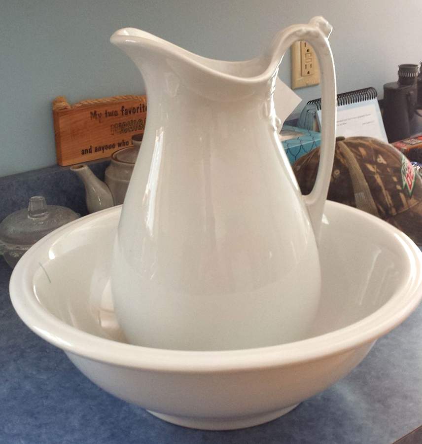 MEA13 Large Pitcher & Bowl Set by Alfred Meakin-1