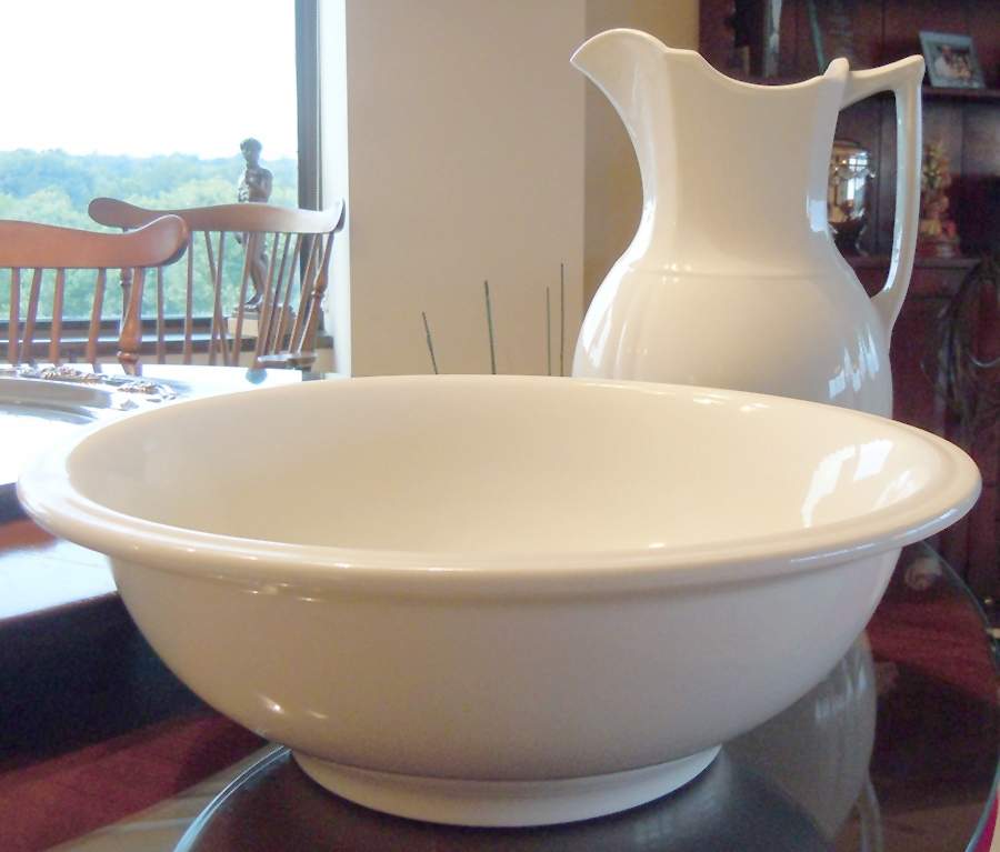 MEA13 Large Pitcher & Bowl Set by Alfred Meakin-1