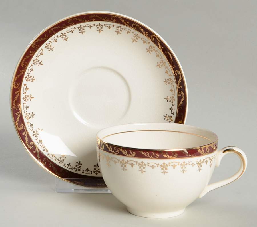MEA28 Flat Cup & Saucer Set by Alfred Meakin-1