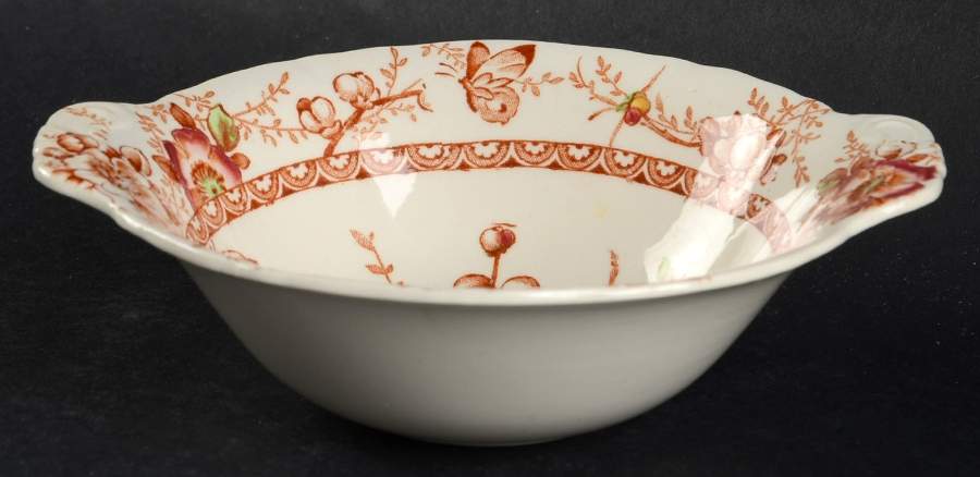 Medway Rust Brown Multicolor Lugged Cereal Bowl by Alfred Meakin-1