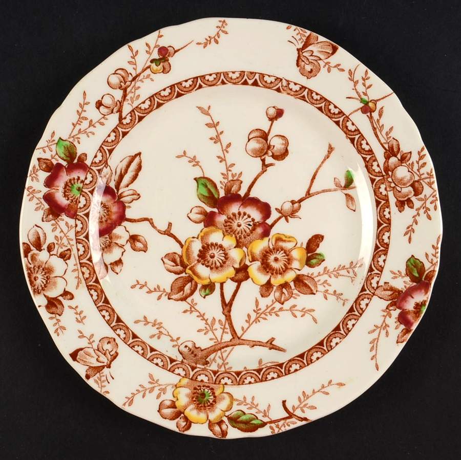 Medway Rust Brown Multicolor Bread & Butter Plate by Alfred Meakin-1
