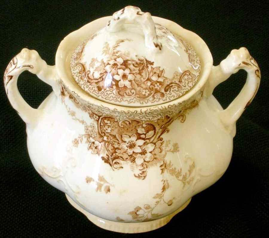 Medway Brown Sugar Bowl & Lid by Alfred Meakin-1