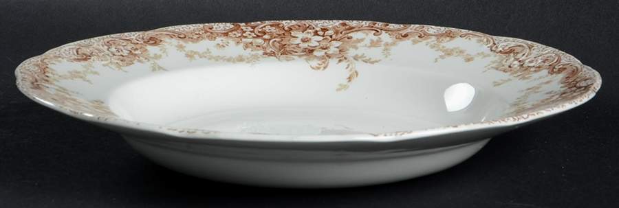 Medway Brown Rim Soup Bowl by Alfred Meakin-1