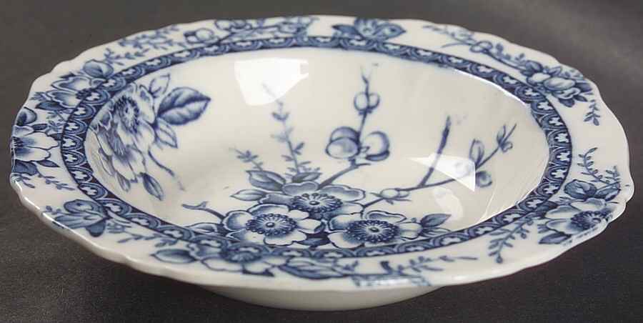 Medway Decor All Blue Rim Fruit/Dessert (Sauce) Bowl by Alfred Meakin-1