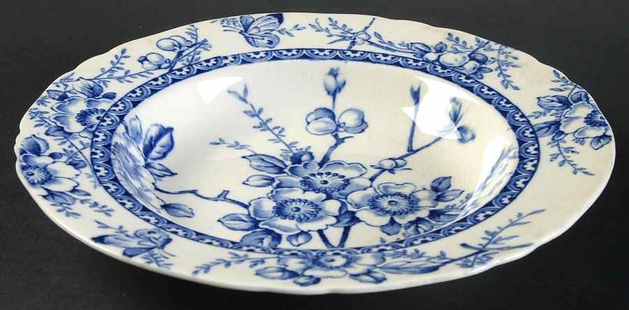 Medway Decor All Blue Rim Soup Bowl by Alfred Meakin-1