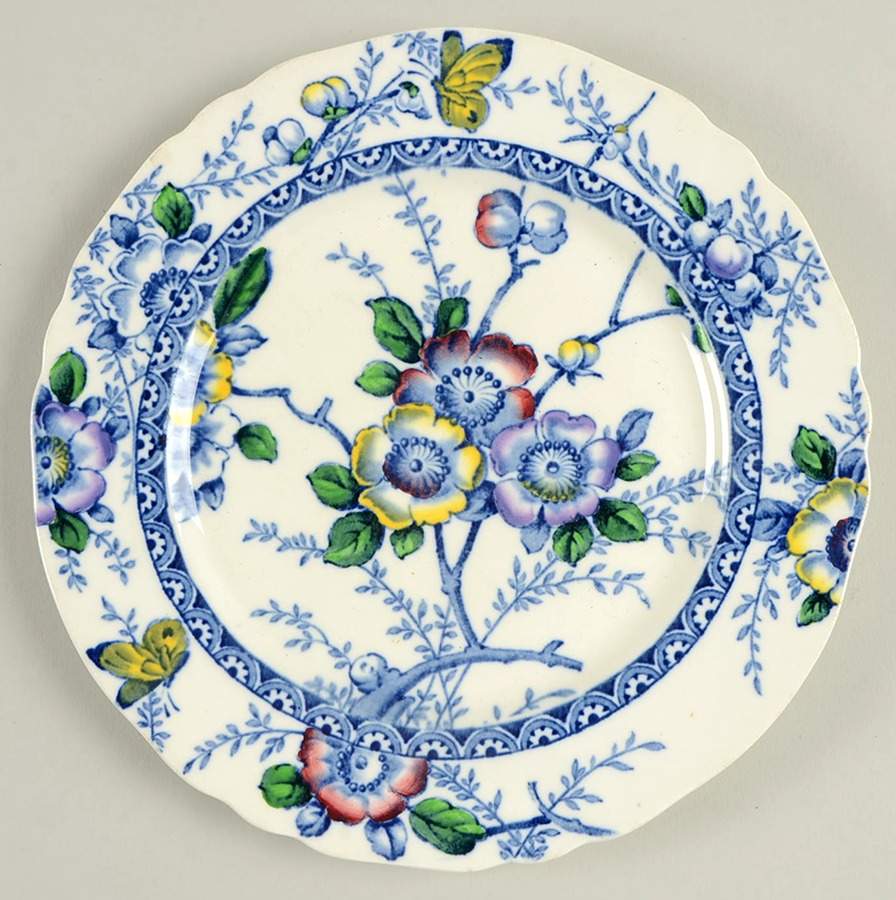 Medway Decor Blue Multicolor Salad Plate by Alfred Meakin-1