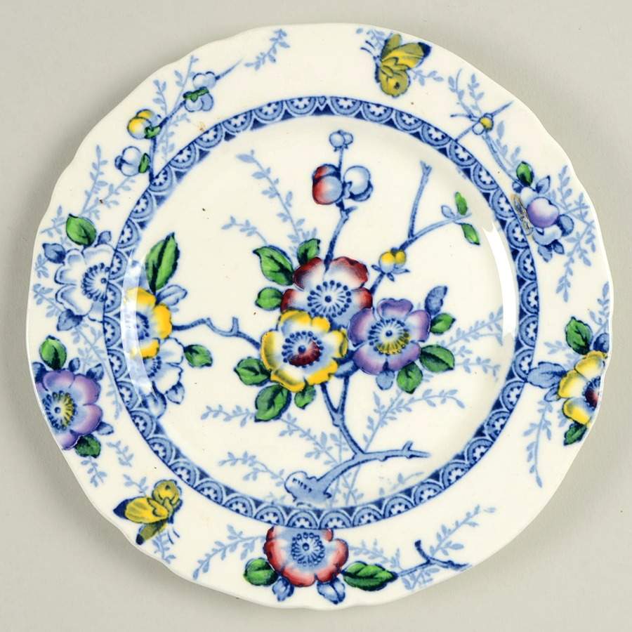 Medway Decor Blue Multicolor Bread & Butter Plate by Alfred Meakin-1