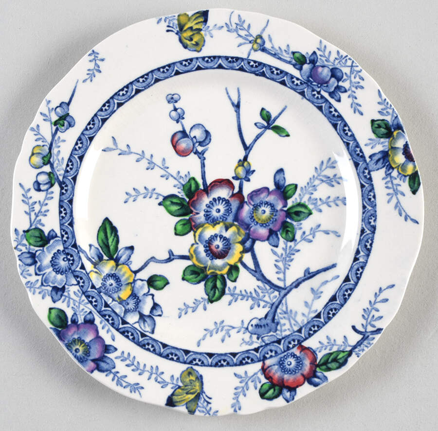 Medway Decor Blue Multicolor Bread & Butter Plate by Alfred Meakin-1