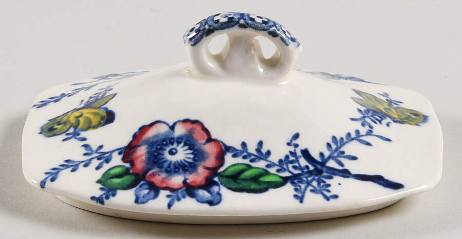 Medway Decor Blue Multicolor Lid for Sugar Bowl by Alfred Meakin-1