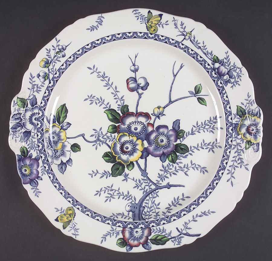 Medway Decor Blue Multicolor 13" Chop Plate (Round Platter) by Alfred Meakin-1