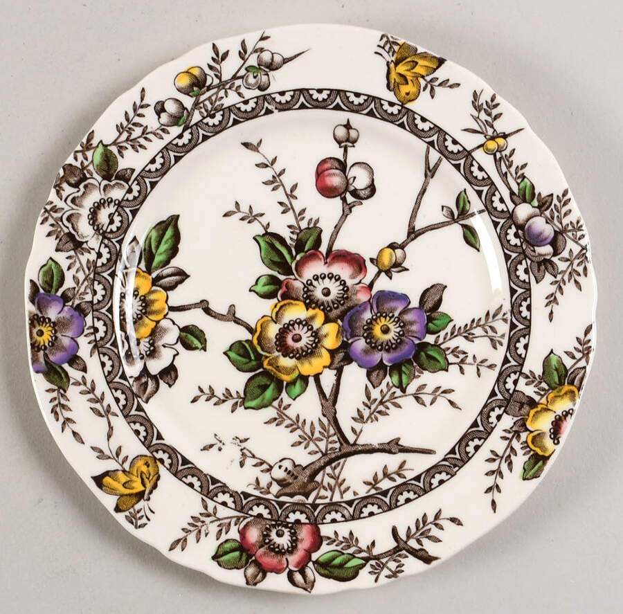 Medway Decor Dark Brown Multicolor Bread & Butter Plate by Alfred Meakin-1