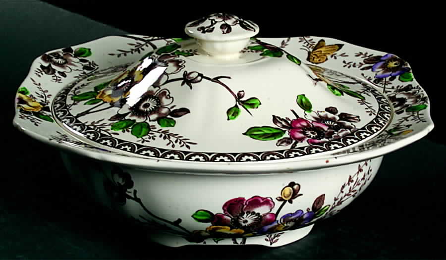 Medway Decor Dark Brown Multicolor Round Covered Vegetable by Alfred Meakin-1