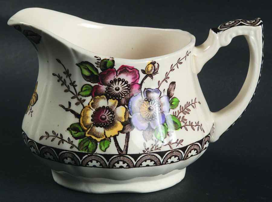 Medway Decor Dark Brown Multicolor Creamer by Alfred Meakin-1