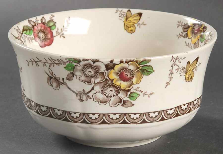 Medway Decor Dark Brown Multicolor Cranberry Bowl by Alfred Meakin-1